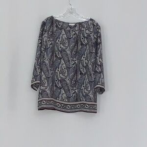 J.Jill 3/4 Sleeve Paisley Blouse